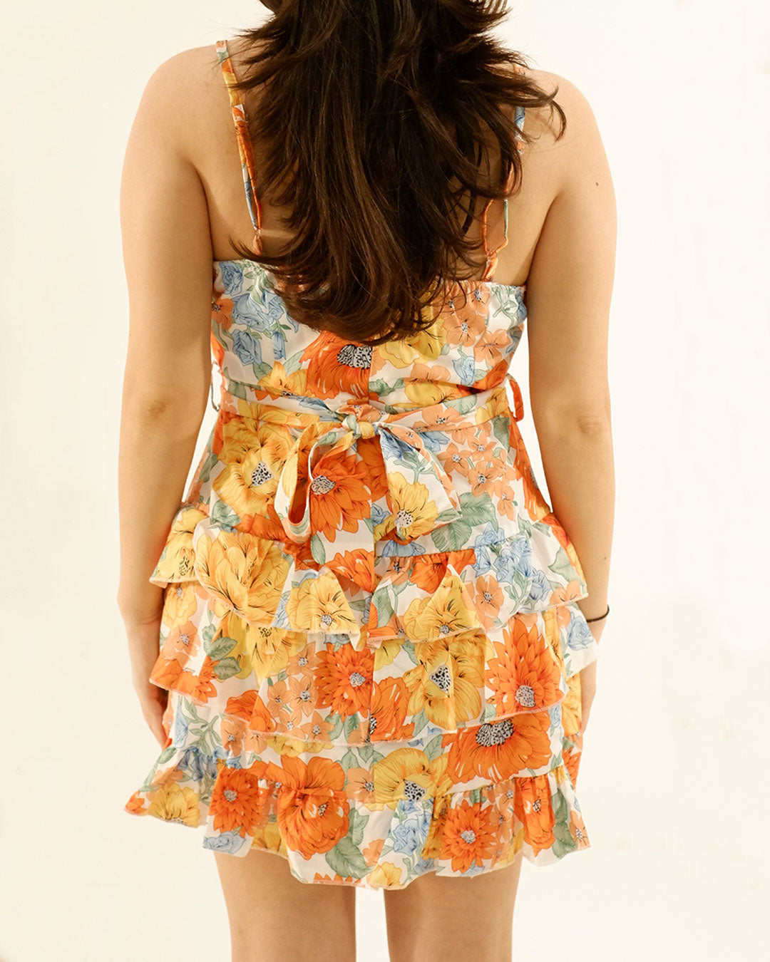 Women Floral Printed Ruffled Dress