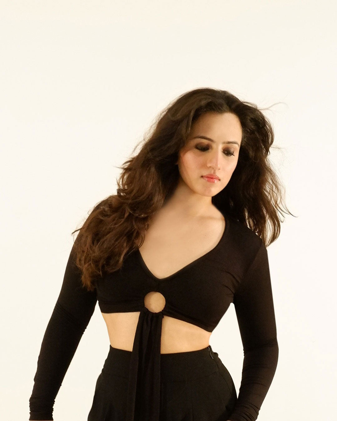 Women's Black Cuddle Crop Top