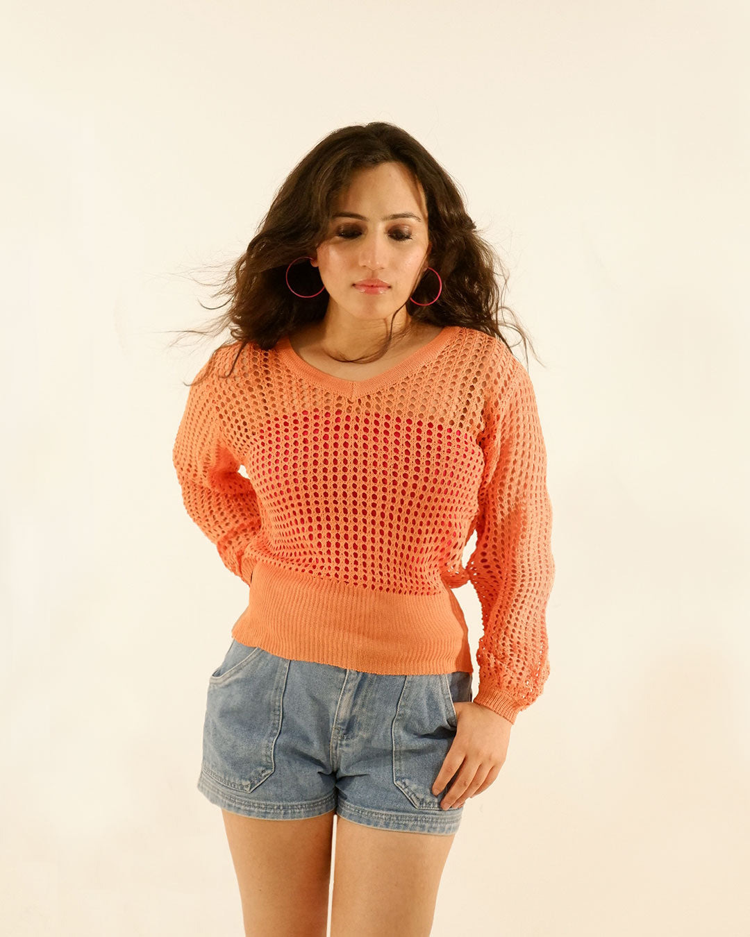 Women's Knitted Mesh Top